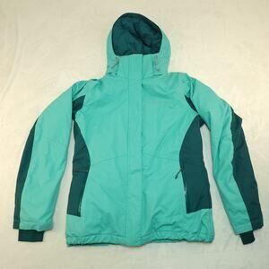 Columbia Winter Jacket Womens Small Green Turquoise Blue Omni-Heat Insulated